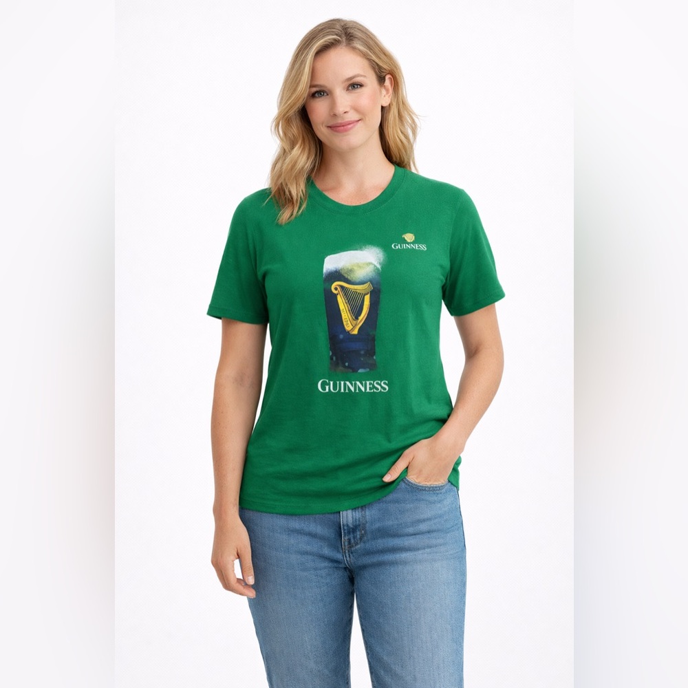 Guinness Ireland Green T-Shirt Harp Logo St. Patrick’s Day Women’s Medium